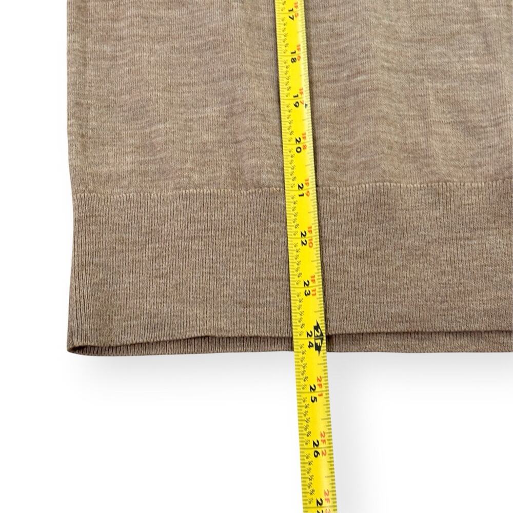 Banana Republic Sweater Womens Small Tan Merino Wool V Neck Long Sleeve Soft - Picture 7 of 7